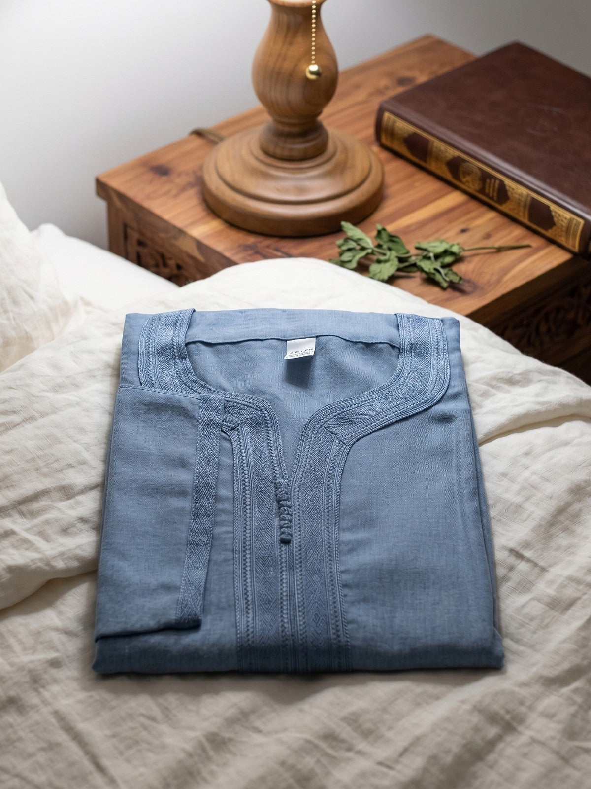 Dusty Blue Moroccan Gandoura