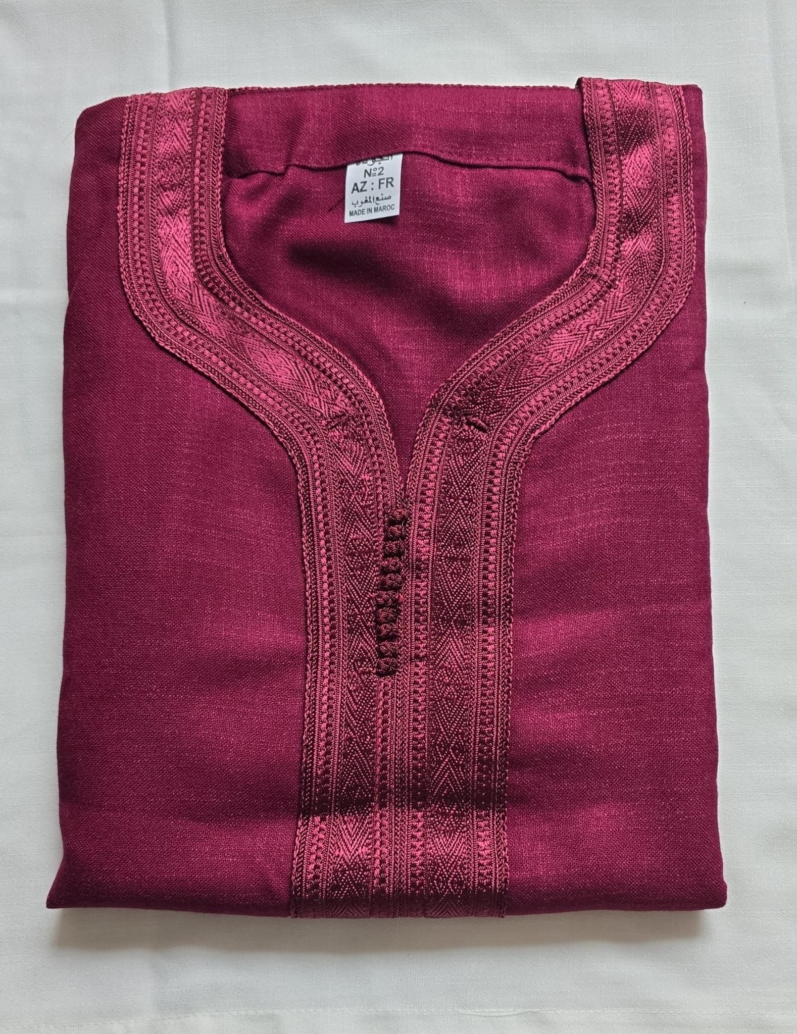 Burgundy Moroccan Gandoura