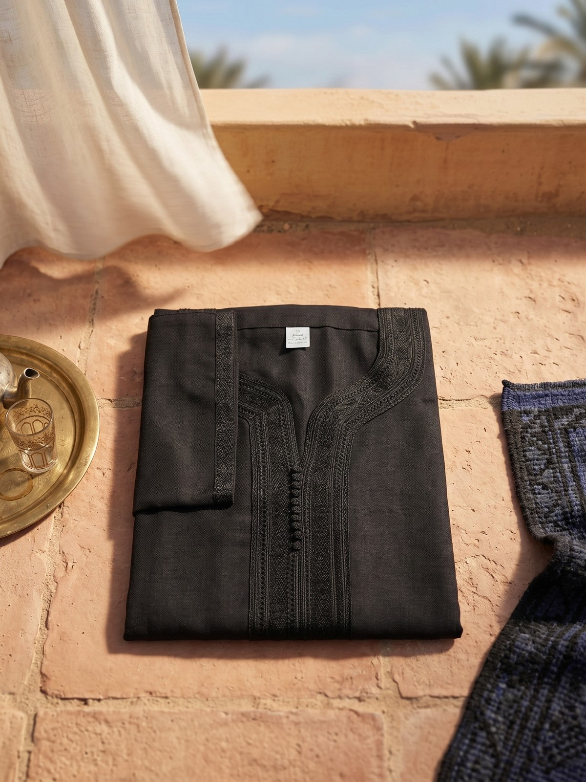 Charcoal Black Moroccan Gandoura