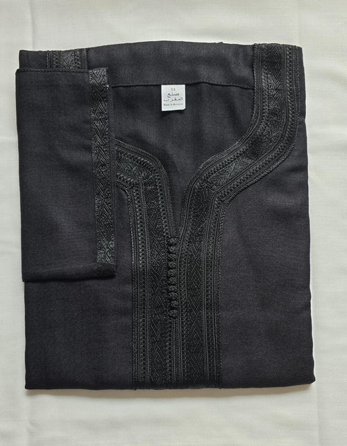 Charcoal Black Moroccan Gandoura