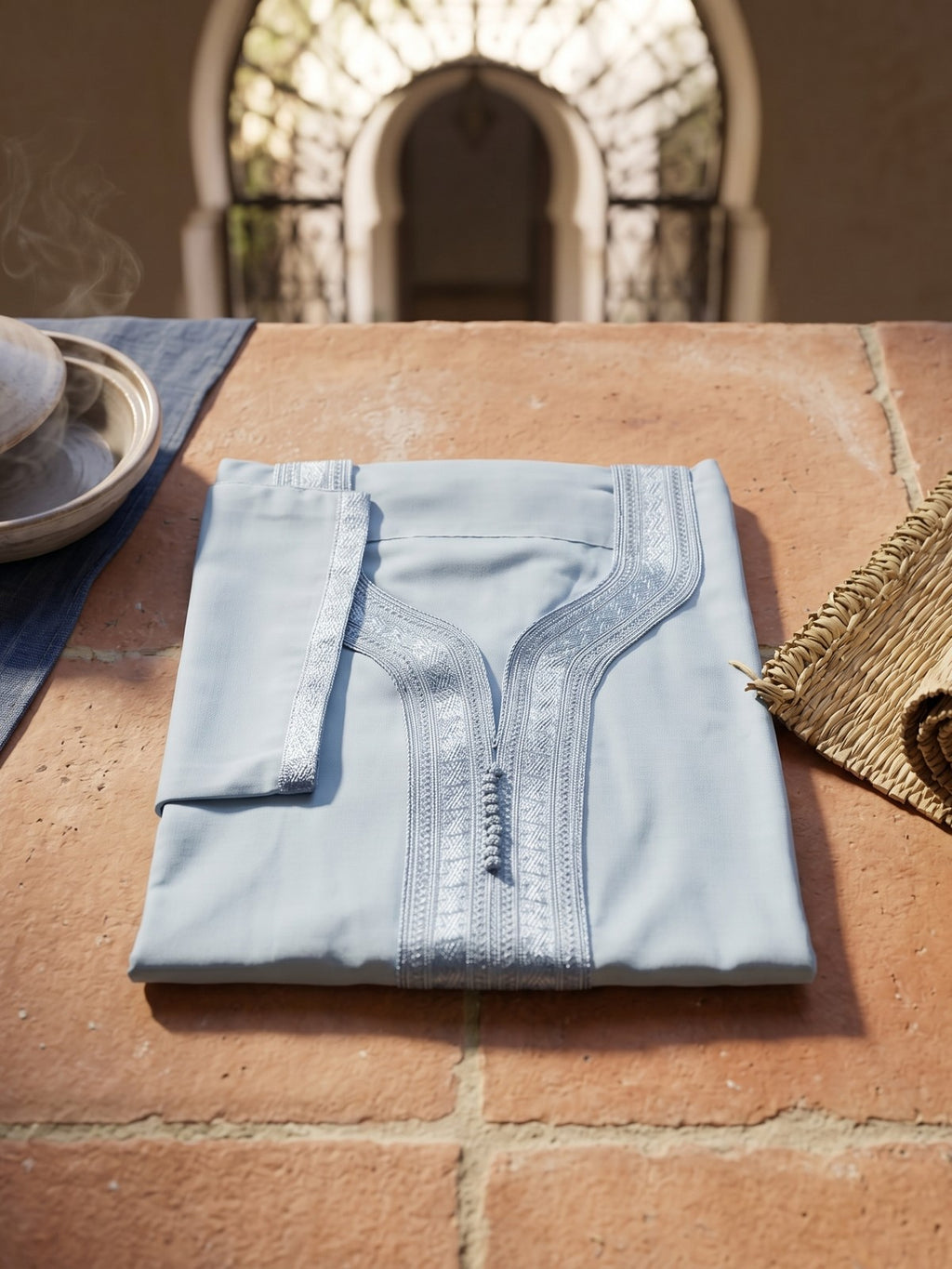 Light Blue Moroccan Gandoura