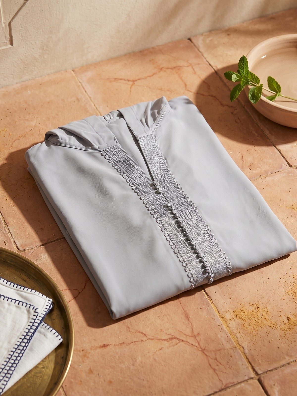 Grey Moroccan Sousdi Gandoura